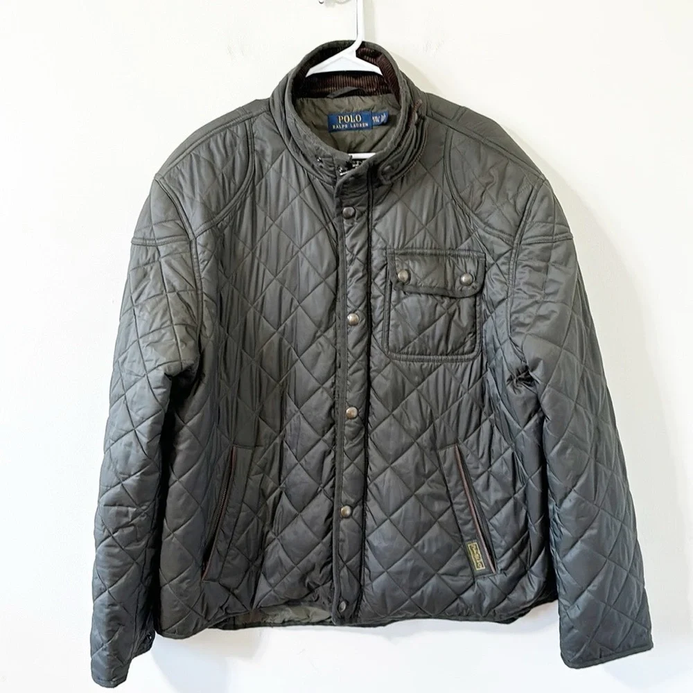 Polo Ralph Lauren Vintage Men’s Quilted Riding Barn Coat Bomber Full Zip Jacket - Picture 2 of 13